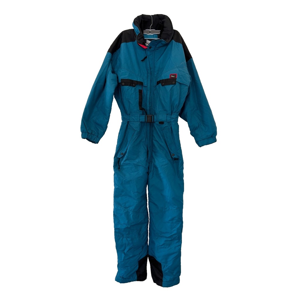 Vintage Inside Edge Ski Suit Medium Teal One Piece 90s Retro Gorpcore Apres 80s